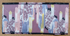 Japanese Silk Kimono Obi Fabric Nishijin Sakura Pink 30.5 × 65 cm Made in Japan