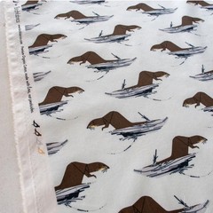 Charley Harper•Coastal Vol 2•Tree Otter, Otters Fabric!Organic Cotton•BTY