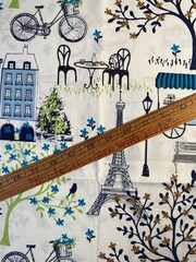 Fabric – OOP Waverly French Paris City Scene Cafe Culture Toile De Jouy Sold BTY