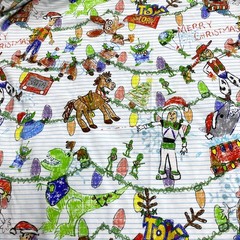 Disney Toy Story Doodle Print 48″ x 36″ Cut Stretch Cotton Lycra Sewing Fabric