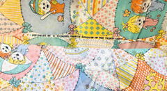 VTG `80`s “Huggables” by Princess Fabrics Cheater Patchwork Quilt BTFQ