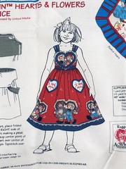 VTG Daisy Kingdom Raggedy Ann & Andy Hearts & Flowers Panel & Skirt SZ 4 Jumper