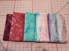 Quilting Cotton Batik Fabric 5 End of Bolt Amethyst Seamist Remnants 4 yds 33 in
