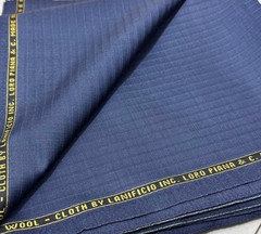 Loro Piana Super 130s Extra Fine Merino Wool Fabric Navy Strip 3.1m/ 3.4yd Italy