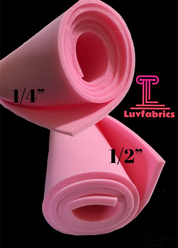 Pink Sew foam Upholstery first quality 1/4″ craft W/Scrim Back 55″wide x60″ long
