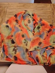 Twig& Arrow TIE DYE PRINT BROWN, BLUE, RED & GREEN Cover One Size