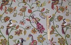 MILL CREEK FEATHERHEADS BERRY ABSTRACT BIRDS FLORAL OUTDOOR FABRIC BY THE YARD