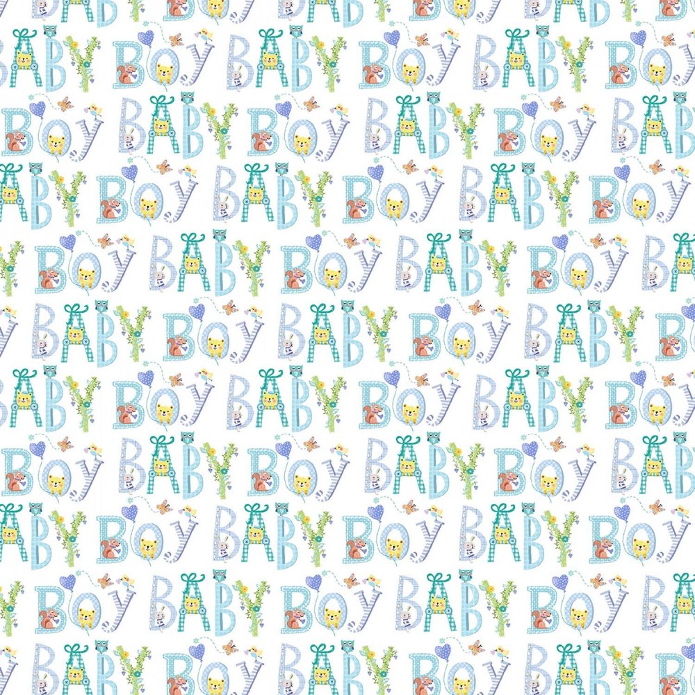 Baby Love | Welcome Baby Boy by Michael Miller Fabrics | Cotton by the 1/2 yard