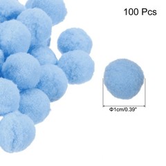 Pom Felt Balls Fabric 1cm 10mm Sky Blue for Crafts Project DIY 100 Pcs