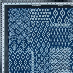 2.5 Yards Cotton Indigo Blue Fabric Patchwork Hand Block Printed Crafting Fabric