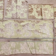 Vintage Upholstery Fabric Scrap Lot 4.5 lbs Tapestry Brocade Floral Swatches