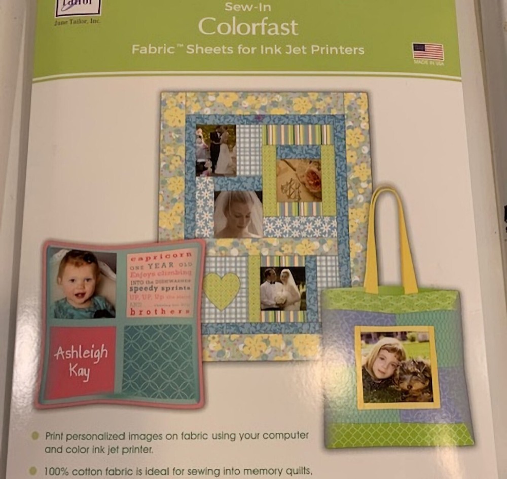 JUNE TAILOR FABRIC 3 SHEETS *100% COTTON* SEW IN*MAKE QUILTS, SACHETS*INK JET