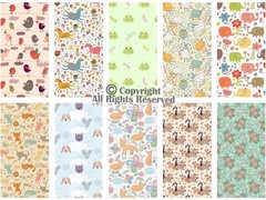 Wild Animal Theme 10pcs 18×21 In 100% Cotton Fabric Fat Quarters Bundle Lot