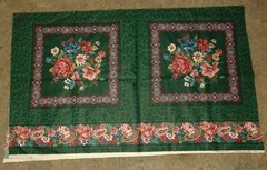 Cranston Printworks Pillow Panels Floral Green Pink White Cotton