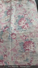 VTG SHABBY FADED PINK ROSE FLORAL COTTON FABRIC 35×171 45Y G2U