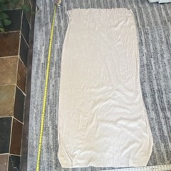 Beige ribbed Fabric Piece over 60x40in. Wide four way stretch thick cotton