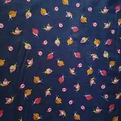 Whimsical Small Snails on Navy Blue Cotton Shirting/Quilting – Adorable!