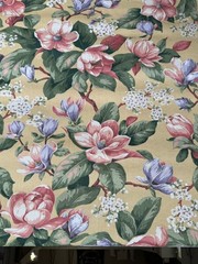 Vintage Sharon Kessler for Concord Cotton Fabric Floral Cottage 2.75 Yards X 55”