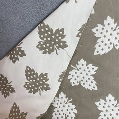 Grape Leaves Floral Double Sided Reversible Beige Cream Garden Upholstery 3 yd
