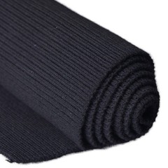TinaKim Thick Ribbing for Cuffs and Waistband Knit Fabric, 36×6″, Black