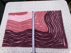hypnotic sunkissed vtg chenille bedspread fabric pink mauve optic 16″ x 25″