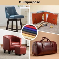 ANMINY Faux Leather Fabric 54 Wide Vinyl Upholstery Fabric by The Yard 0.7MM Thi