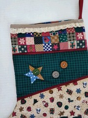 Cranston Country Patchwork Print Fabric Cut & Sew Christmas Stocking Completed-B