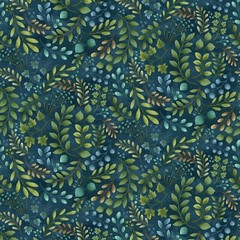 Garden Symphony Teal Leaves by Jan Mott From Henry Glass 44″ Wide BTY