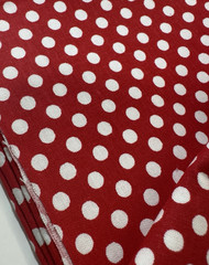 Assorted 3 Pieces of Fabric Red Polka Dots and Green Checked 3 1/2 Yards Total
