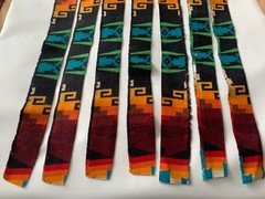 16 Genuine Pendleton Wool Fabric Remnant Strips Scrap Craft 3” X 32” Aztec