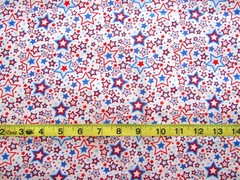 1 yd Cotton Patriotic White with Red, White & Blue Stars