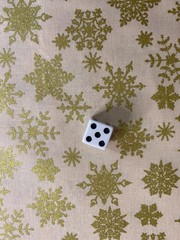 Cream Snowflake gold metallic cotton Christmas Holiday Fabric choice of size