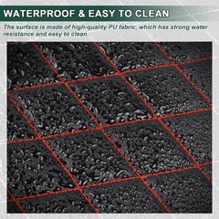 Quilted Leather Fabric w/ Foam Waterproof Car Headliner Upholstery Black Red
