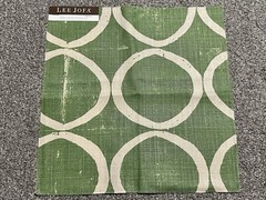 Lee Jofa Fabric Sample 13.25” Circles Forest Linen Green Blithfield Crafts