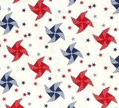Patriotic Pinwheels & Stars 4th of July Fabric, BTHY