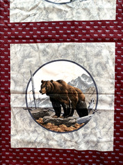 Cranston V.I.P Print Works Bears and Wolf Fabric Panels 43 to 44 wide X 1 yard
