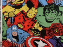 MARVEL COMIC PACK COTTON FABRIC SUPER HERO HULK CAPTAIN AMERICA 1Y X44″w