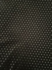 Cotton Fabric Black Shiny Mini Polka Dots 1 1/2 Yards x 66 Inches