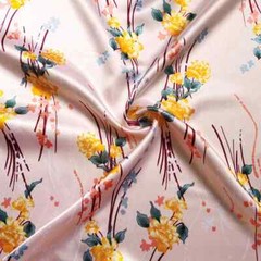 Satin Fabric 58″Wide By Yard Silky Charmeuse Material Floral Satin Fabric Scarf
