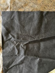Western Tooled Faux Leather Fabric Remnant Brown Floral Crafting Upholstery