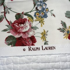 Ralph Lauren Danielle White Floral Fabric Remnant 29×27”