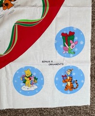 Disney Winnie The Pooh Christmas Tree Skirt & Fabric Panels – 2 Panels, 58″
