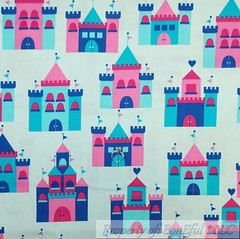 BonEful Fabric FQ Cotton Quilt Flannel Pink Mermaid Princess Sea Horse Star Fish