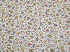 Vintage Hoffman Cotton Fabric Cottagecore Quilting Garden Hats Floral 42 x 66″