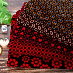 Printed Velvet Fabric Cloth Material for Dress Shoes Upholstery Craft By Metre