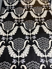 Fabric Lot 3 Yd 54 W Waverly Garden Party “One Wish” Floral Damask Black White
