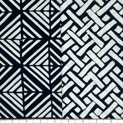 8 Fat Quarters Black & White Grids #2 Batik Lunn Fabric FQ Pack 100% Cotton