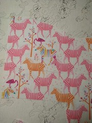2 REMNANTS Origami Oasis Tamara Kate Michael Miller Pink Zebras Show Your Colors