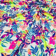 Spandex Fabric 4 way Stretch Multicolor floral Print Nylon by Yard for Swimwear