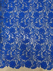 Maggie ROYAL BLUE Guipure Venice Heavy Lace Fabric by the Yard – 10019